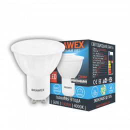 Светодиодная лампа Brawex GU10 7W 4000K MR16 220-240 630Lm 120° 4107J-PAR16k1-7N