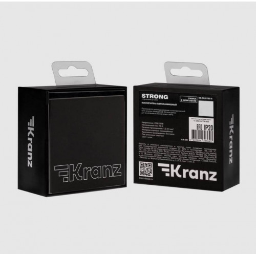 Купить Выключатель 10А, 1 клавиша, Kranz Miele Strong антрацит KR-78-0705-5 в rum24.ru фото: 4