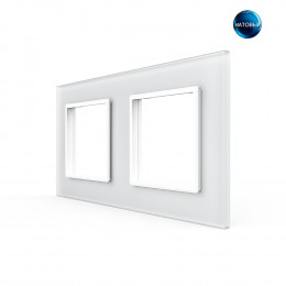 Рамка для розетки Livolo 2 поста, цвет белый матовый, стекло BB-C7-SR/SR-11 MT