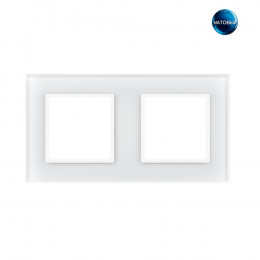 Рамка для розетки Livolo 2 поста, цвет белый матовый, стекло BB-C7-SR/SR-11 MT