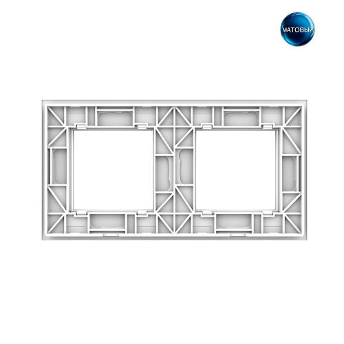 Купить Рамка для розетки Livolo 2 поста, цвет белый матовый, стекло BB-C7-SR/SR-11 MT в rum24.ru фото: 4