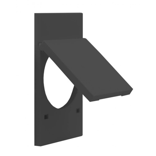 Купить Лицевая панель на розетку с крышкой черный матовый Meiton AG04P в rum24.ru