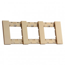 Рамка на 3 поста, 6 модулей шампань матовый Meiton AA4802M3ACH