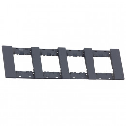 Рамка на 4 поста, 8 модулей грифель матовый Meiton AA4802M4AL