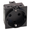 Купить Механизм розетки с заземлением со шторками винтовой зажим 16A черный матовый AG4141 в rum24.ru