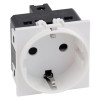 Купить Механизм розетки с заземлением со шторками винтовой зажим 16A белый матовый AW4141 в rum24.ru