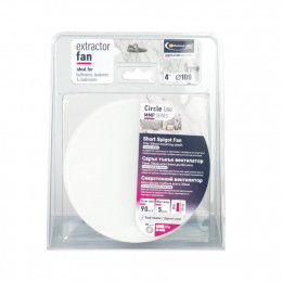 Тонкий бесшумный вытяжной вентилятор для ванной Mmotors ММР 100 стекло круг глянец белый