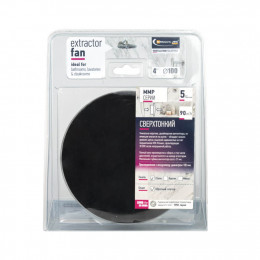 Тонкий бесшумный вытяжной вентилятор для ванной Mmotors ММР 100 стекло круг глянец черный