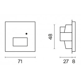 Подсветка светодиодная встраиваемая VOLTUM S70 с датчиком, (белый глянцевый) VLS070701