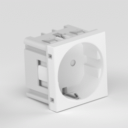 Розетка 2К+З нем.ст., в/заж., с з/ш, бел. (45х45мм) DF6W