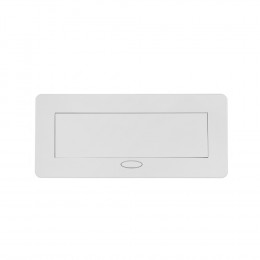 Выдвижной горизонтальный модуль RocketSocket в столешницу для розеток Livolo 3 поста, белый