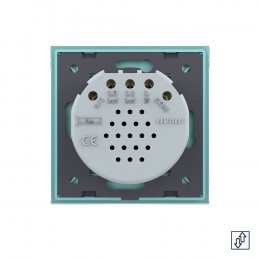 Сенсорный выключатель для жалюзи Livolo 2 клавиши 1 модуль Зеленый VL-C702W-18