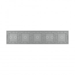 Панель для пяти сенсорных выключателей Livolo, 7 клавиш (1+2+1+1+2), цвет серый, стекло