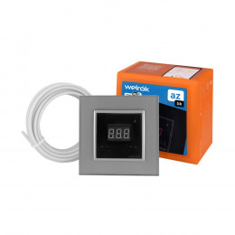 Терморегулятор Welrok AZ Wi-Fi для рамки LIVOLO с электронным управлением, датчик пола 3 м, цвет черный с серой рамкой