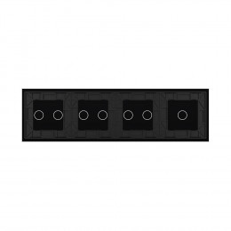 Панель для четырех сенсорных выключателей Livolo, 7 клавиш (1+2+2+2), цвет черный, стекло