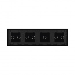 Панель для четырех сенсорных выключателей Livolo, 7 клавиш (2+1+2+2), цвет черный, стекло