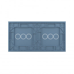 Панель для двух сенсорных выключателей Livolo, 6 клавиш (3+3), цвет синий, стекло