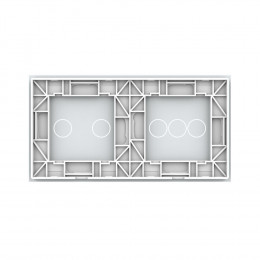 Панель для двух сенсорных выключателей Livolo, 5 клавиш (3+2), цвет белый, стекло