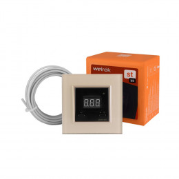 Терморегулятор Welrok ST для рамки LIVOLO с электронным управлением, датчик пола 3 м, цвет черный с жемчужной рамкой