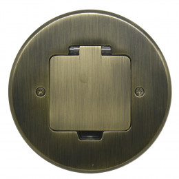 Лючок 2 мод. (1 мод. 45х45 мм.), круглый, античная латунь, IP44, (с уст. набором) DFB2ZOB