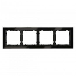 Рамка стеклянная VOLTUM S70 на 4 поста, (черный,стекло) VLS110408