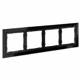 Рамка стеклянная VOLTUM S70 на 4 поста, (черный,стекло) VLS110408