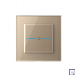 Одноклавишный сенсорный выключатель Livolo Quadro с функцией радиоуправления, 1 пост, цвет золотой