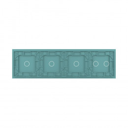 Панель для четырех сенсорных выключателей Livolo, 5 клавиш (2+1+1+1), цвет зеленый, стекло