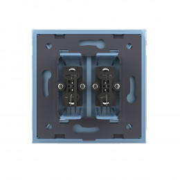Розетка аудио RCA "двойной тюльпан" двойная Livolo, 1 пост, цвет синий