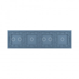 Панель для четырех сенсорных выключателей Livolo, 6 клавиш (1+2+1+2), цвет синий, стекло