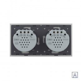 Сенсорный выключатель Livolo с функцией радиоуправления, 4 клавиши (2-2), 2 поста, цвет серый