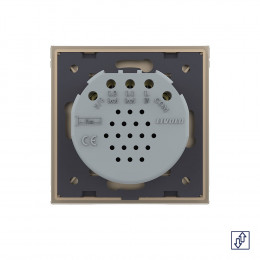 Сенсорный выключатель для жалюзи Livolo Quadro 2 клавиши 1 модуль Золотой VL-Q702W-13