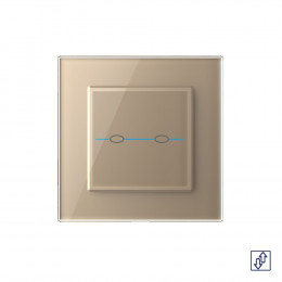 Сенсорный выключатель для жалюзи Livolo Quadro 2 клавиши 1 модуль Золотой VL-Q702W-13