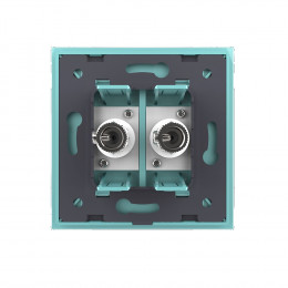 Розетка телевизионная двойная Livolo, 1 пост, цвет зеленый