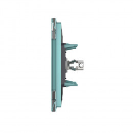 Розетка телевизионная двойная Livolo, 1 пост, цвет зеленый