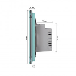 Трехклавишный сенсорный выключатель Livolotouch EU стандарт, 1 пост, цвет зеленый