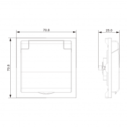 Накладка для розетки без заземления, с крышкой, 16A 250 В~, глянцевый белый, серия S08 DS43403