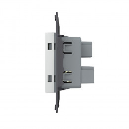 Розетка электрическая универсальная с заземлением защитными шторками 16A Livolo, цвет серый (механизм) VL-FCT22 16A-2IP