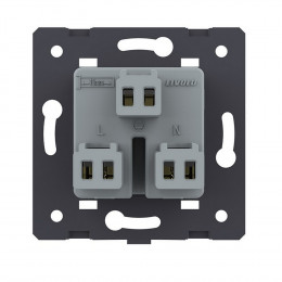 Розетка электрическая универсальная с заземлением защитными шторками 16A Livolo, цвет серый (механизм) VL-FCT22 16A-2IP