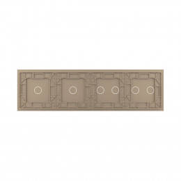 Панель для четырех сенсорных выключателей Livolo, 6 клавиш (2+2+1+1), цвет золотой, стекло