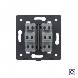 Двухклавишная механическая кнопка (звонок) Livolo, цвет серый (механизм), VL-C7-K2H-15