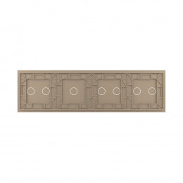 Панель для четырех сенсорных выключателей Livolo, 7 клавиш (2+2+1+2), цвет золотой, стекло