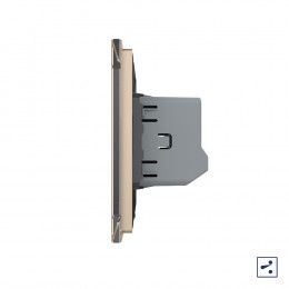 Одноклавишный проходной/перекрестный сенсорный выключатель Livolo, 1 пост, Золотой VL-C701S-13