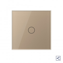 Одноклавишный проходной/перекрестный сенсорный выключатель Livolo, 1 пост, Золотой VL-C701S-13