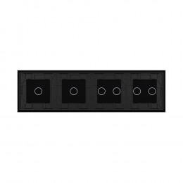 Панель для четырех сенсорных выключателей Livolo, 6 клавиш (2+2+1+1), цвет черный, стекло