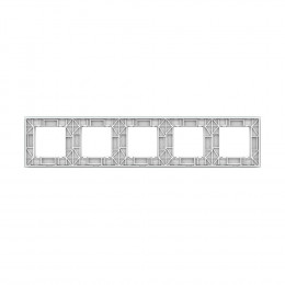 Рамка для розетки Livolo 5 постов, цвет белый, стекло