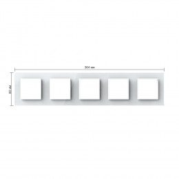 Рамка для розетки Livolo 5 постов, цвет белый, стекло