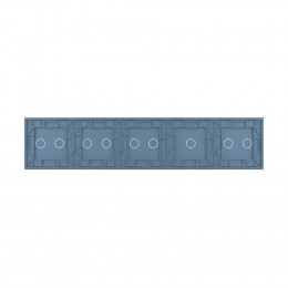 Панель для пяти сенсорных выключателей Livolo, 9 клавиш (2+1+2+2+2), цвет синий, стекло