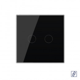 Сенсорный выключатель для жалюзи Livolo 2 клавиши 1 модуль Черный VL-C702W-12