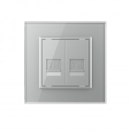 Розетка компьютерная двойная LIVOLO RJ-45 серая VL-C792C-15